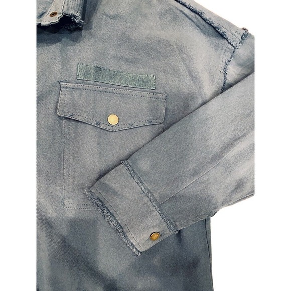 La Miel Warm My Heart Shacket Size Small Blue Casual Wear Trendy Layering NWT - Picture 3 of 3